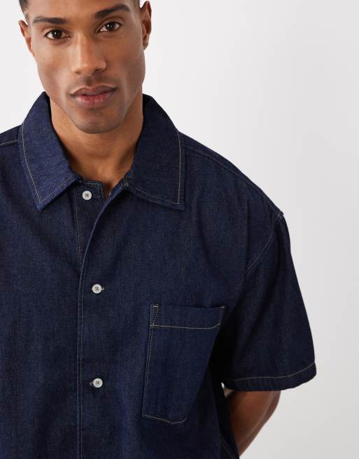 Jack & Jones – Kortärmad jeansskjorta i rå denim, del av set, 5 av 5