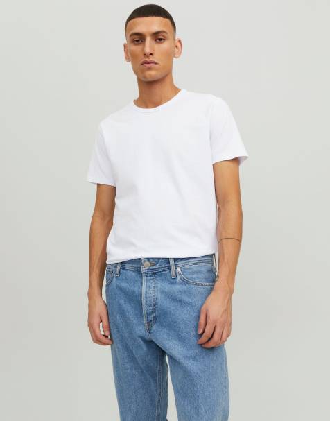 Jack & Jones - Kortærmet basis-T-shirt i hvid - view 1