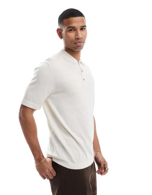 Jack & Jones – Kremowa dzianinowa koszulka polo, 2 z 4