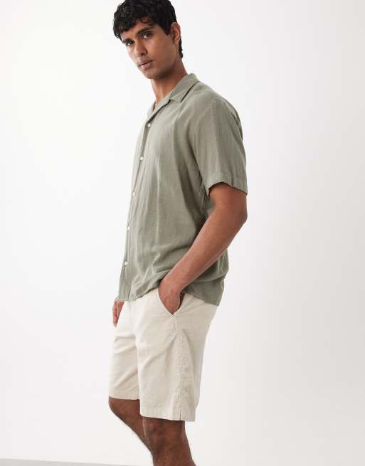 Jack & Jones – Kremowe ściągane na sznurek szorty z domieszką lnu, 3 z 5