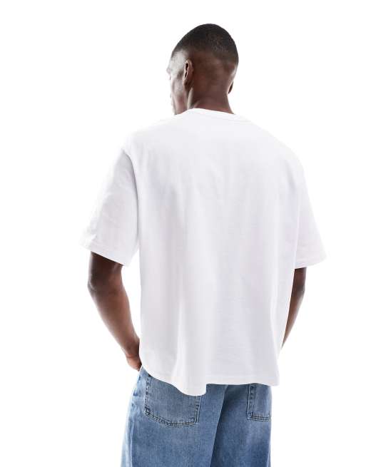 Jack & Jones – Krótki T-shirt oversize w białym kolorze, 3 z 5