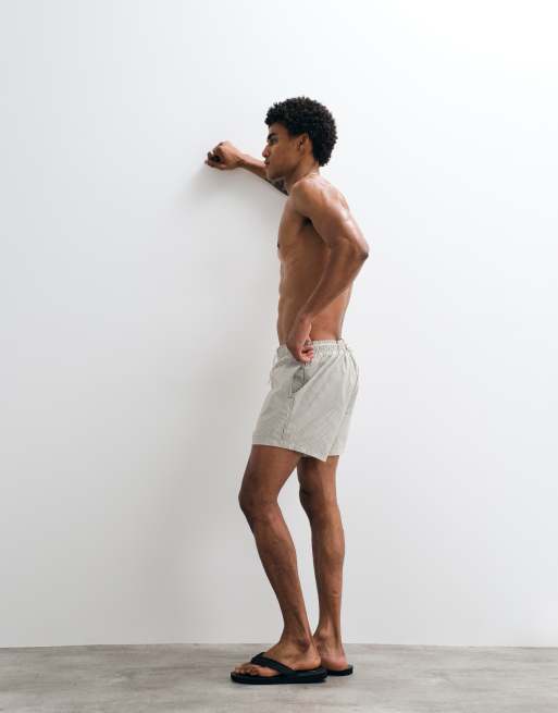 Jack & Jones - Kskigrønne badeshorts i seersucker-materiale med striber, 4 af 9