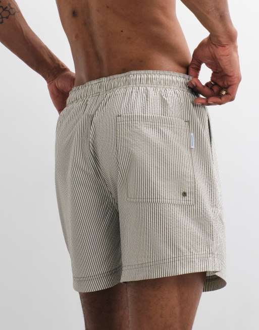 Jack & Jones - Kskigrønne badeshorts i seersucker-materiale med striber, 5 af 9