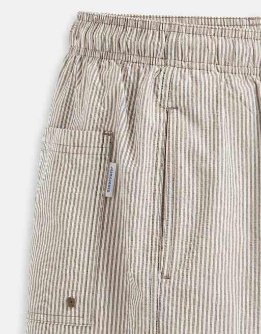 Jack & Jones - Kskigrønne badeshorts i seersucker-materiale med striber, 9 af 9