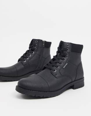 lace up faux leather boots