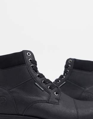 lace up faux leather boots