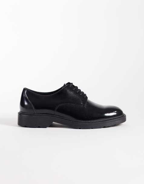 Jack & Jones lace up smart shoes with chunky sole in black - view 1