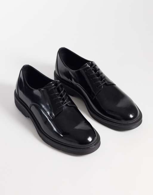 Jack & Jones lace up smart shoes with chunky sole in black, 2 of 4