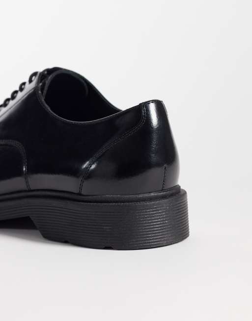Jack & Jones lace up smart shoes with chunky soles in black, 4 of 4