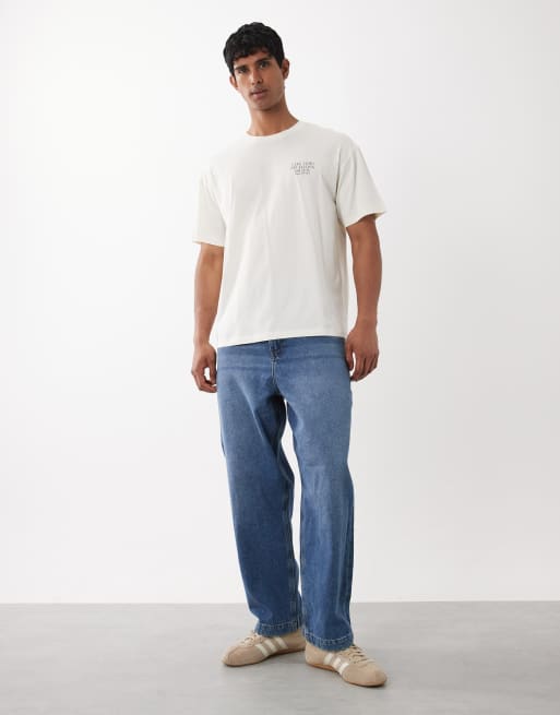 Jack & Jones lake como print t-shirt in cream, 2 of 5