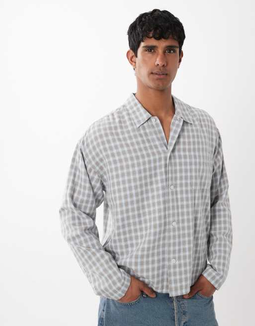 Jack & Jones – Langärmliges Hemd aus Baumwolle in Pastellblau