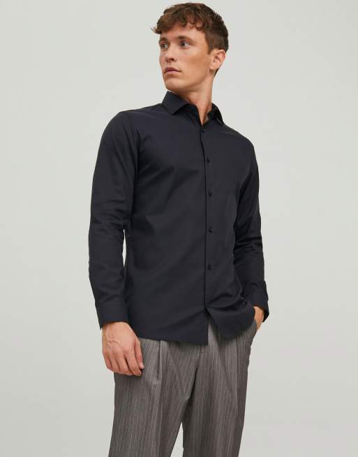 Jack & Jones – Langärmliges Hemd in Schwarz, 3 von 4