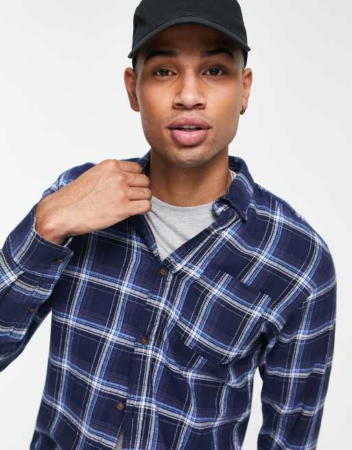 Jack & Jones – Langärmliges, kariertes Hemd in Marineblau, 4 von 4