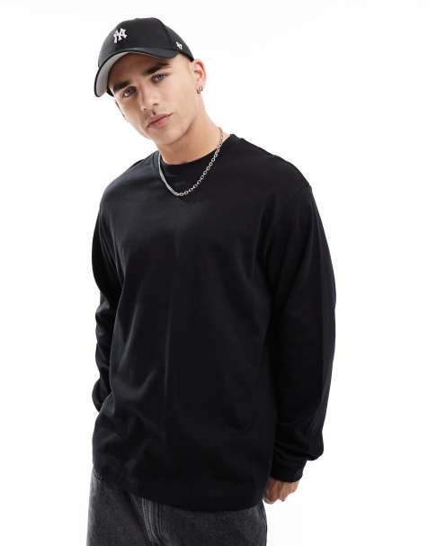 Jack & Jones – Langärmliges Oversize-T-Shirt in Schwarz - view 1