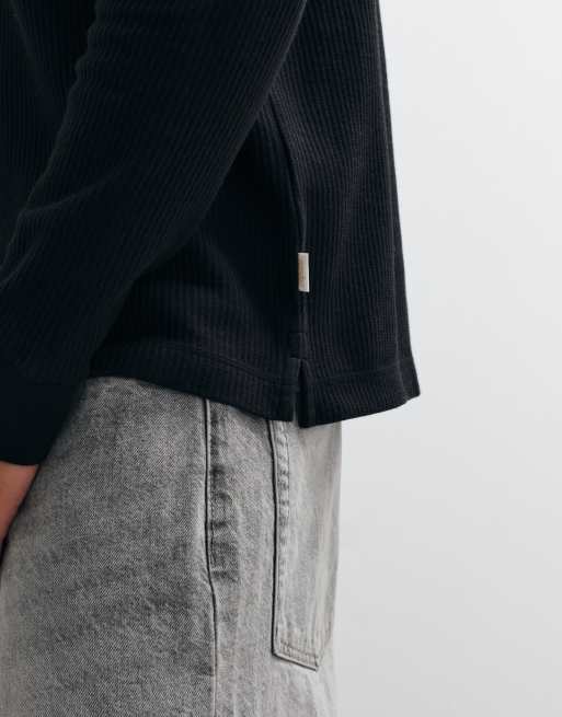 Jack & Jones langærmet henley-top i sort, 4 af 5