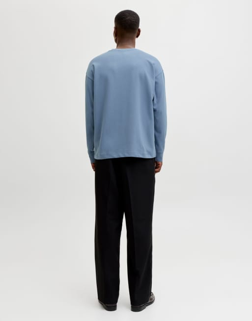Jack & Jones langærmet T-shirt i Blue Mirage, 2 af 7