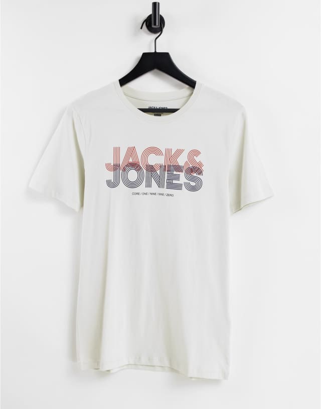 Jack & Jones large logo t-shirt in white