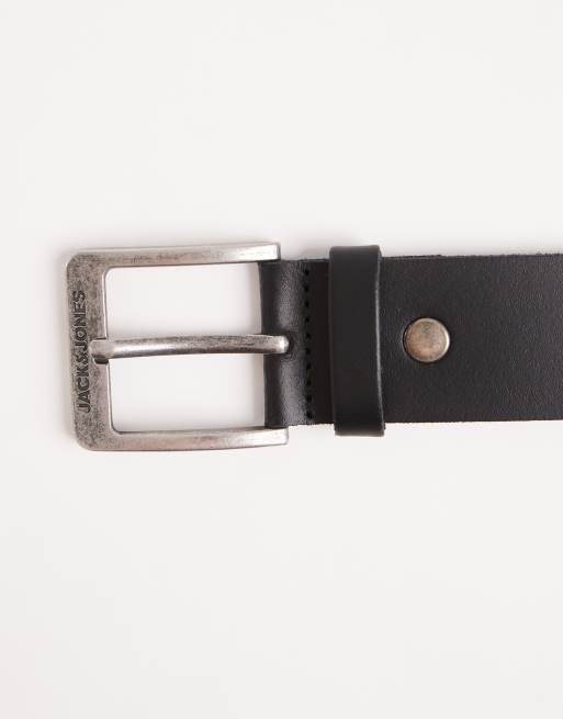 Jack & Jones leather belt in black, 2 of 3