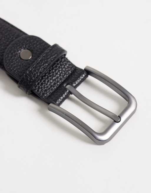 Jack & Jones leather belt in black, 3 of 3