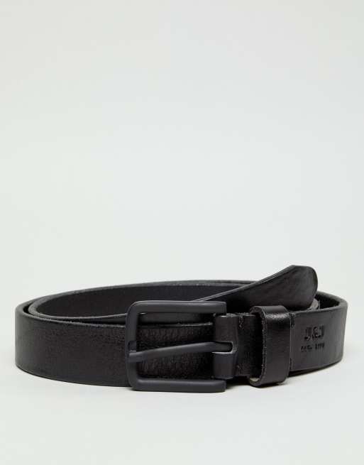 Jack & Jones leather belt in black | ASOS