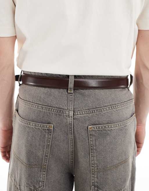 Jack & Jones leather belt in brown, 3 of 3