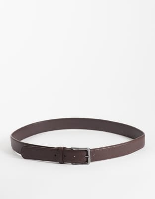 Jack & Jones Leather Belt In Brown