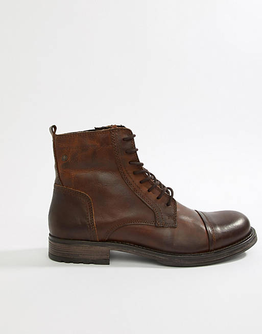 Jack & Jones Leather Boot With Side Zip | ASOS