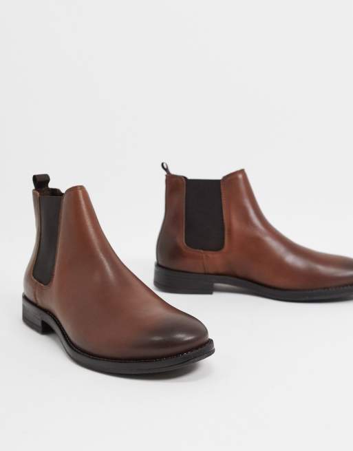 Jack & jones cheap leather chelsea boots