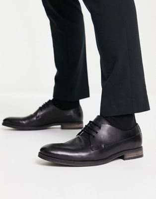 Jack & Jones leather derby shoe in black