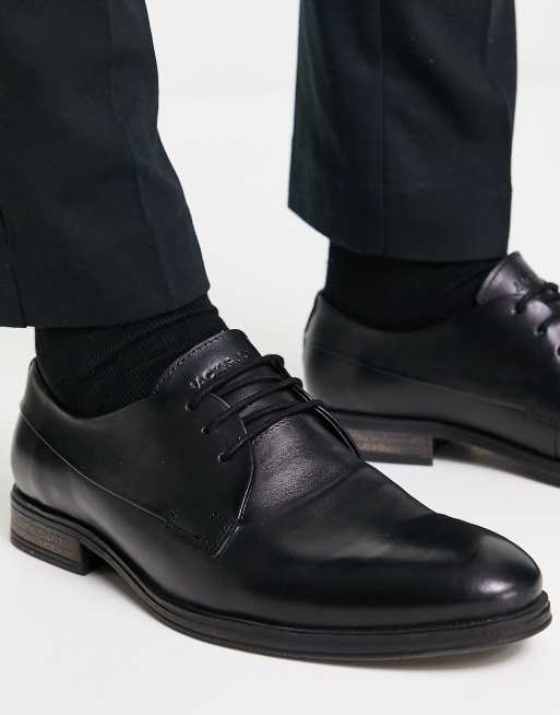 Jack & Jones leather derby shoe in black , 3 of 4