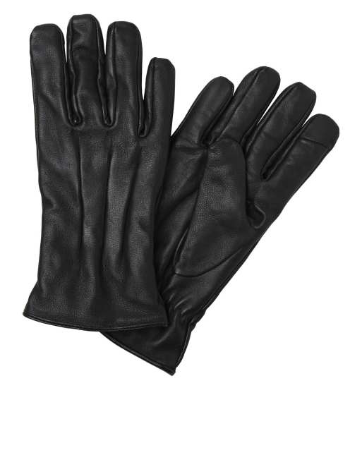 Jack & Jones leather gloves in black, 2 of 3