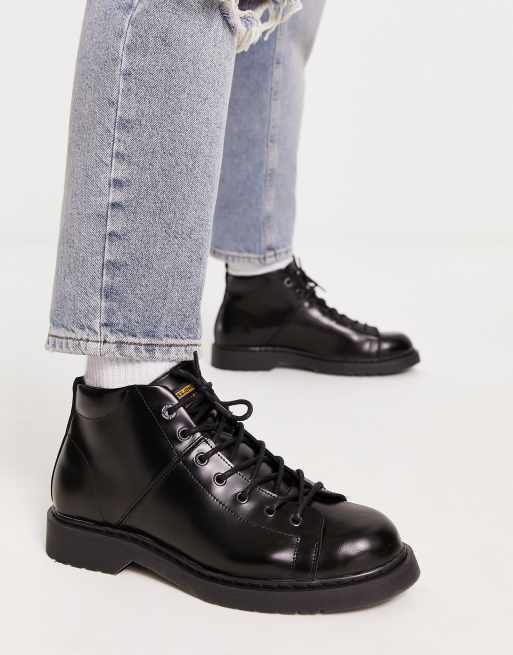 Jack & jones shop leather lace up boots