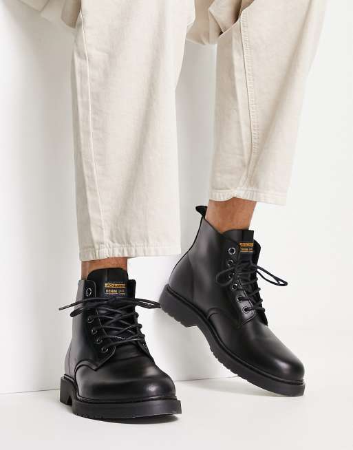 Jack and jones black on sale boots