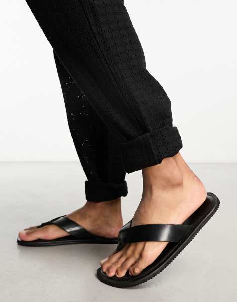 Black Flat Sandals For Men ASOS