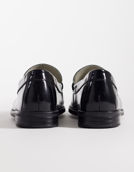 Jack & Jones leather penny loafer in black, 4 of 4