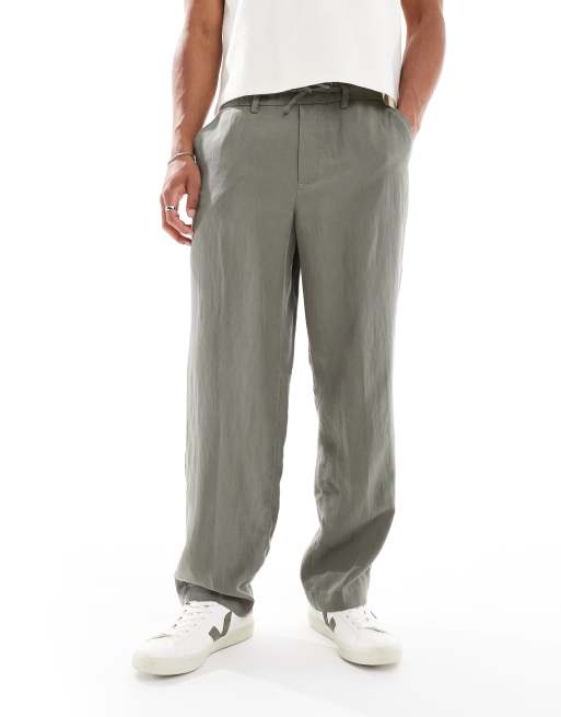 Jack & Jones – Leichte Hose in Khaki mit Tunnelzug, 4 von 5