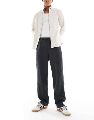 Jack & Jones – Leichte Hose in Schwarz mit Tunnelzug - view 1