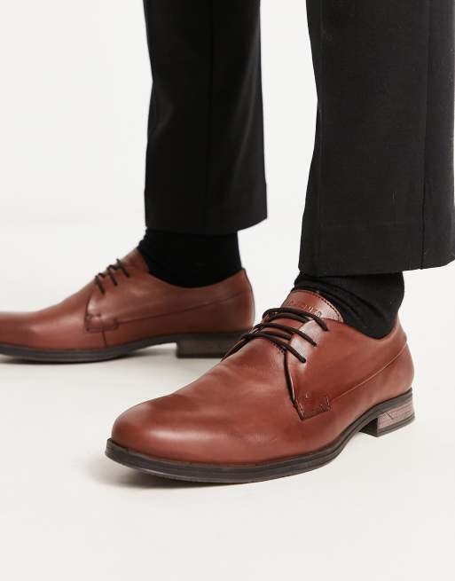 Jack Jones Leren derby schoenen in bruin ASOS