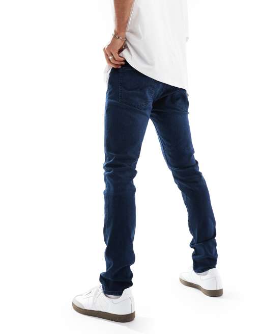 Jack & Jones – Liam – Enge Jeans in verwaschenem Dunkelblau, 2 von 5