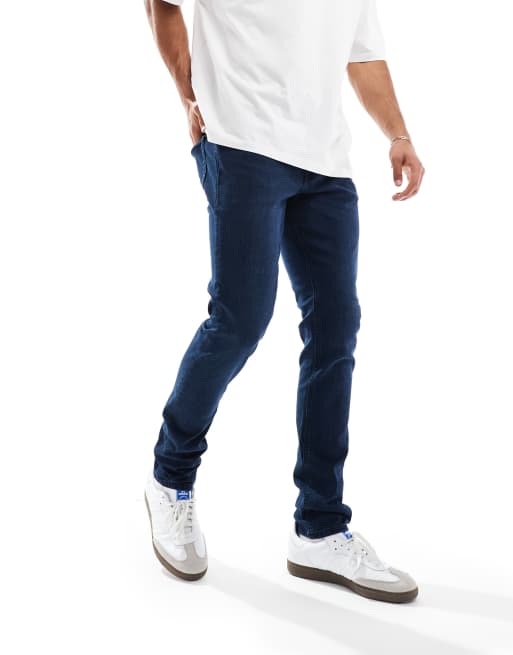 Jack & Jones – Liam – Enge Jeans in verwaschenem Dunkelblau, 3 von 5