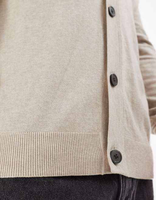 Jack & Jones light weight cardigan in beige, 3 of 4