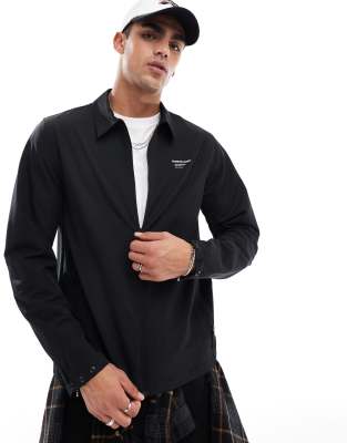 Jack & Jones lightweight collar tech jacket in black