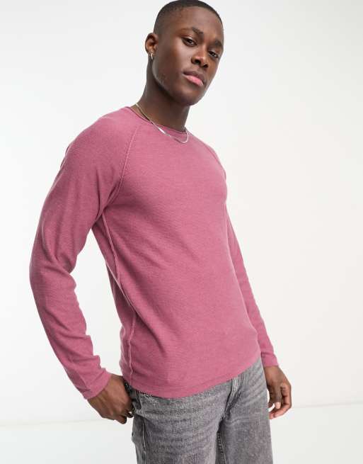 Mens pink crew 2025 neck jumper