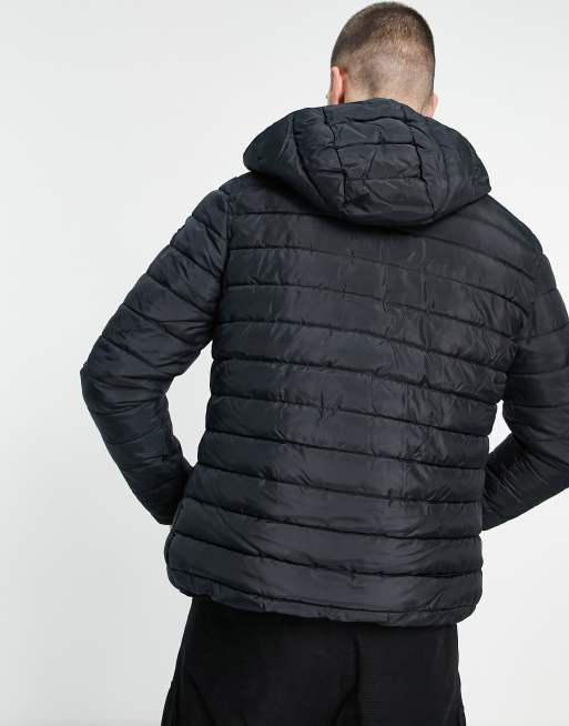 Jack & Jones JJVINCENT PUFFER HOOD - Veste d'hiver - black/noir 