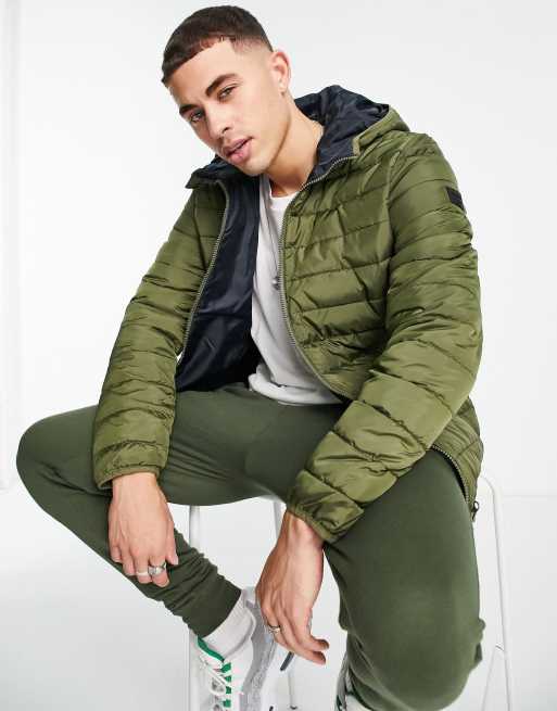 Hunter green puffer jacket sale