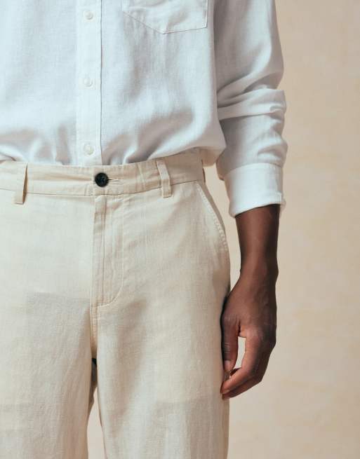 Jack & Jones linen blend pants in beige, 2 of 5