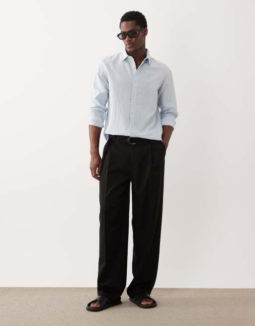 Jack & Jones linen blend regular shirt in light blue, 2 of 5
