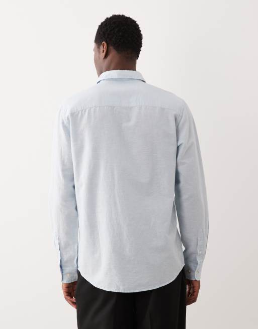 Jack & Jones linen blend regular shirt in light blue, 3 of 5