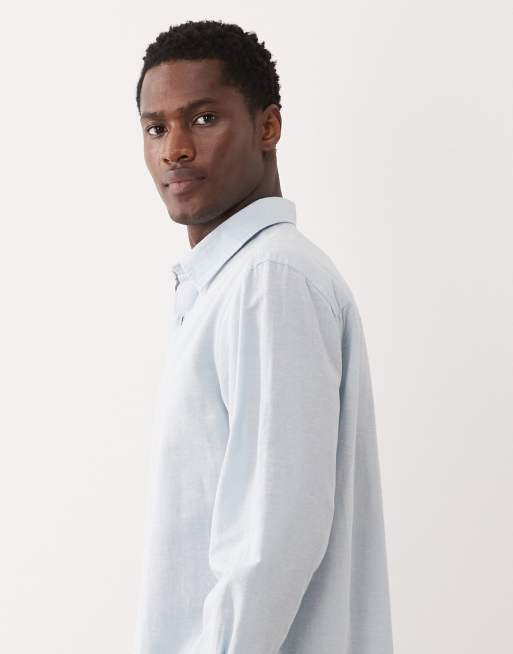 Jack & Jones linen blend regular shirt in light blue, 5 of 5