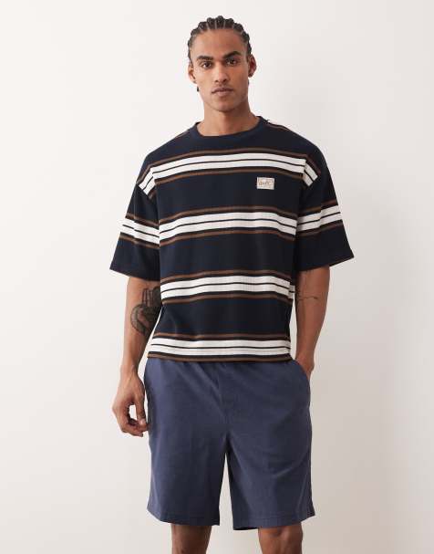 Jack & Jones linen mix drawstring shorts in navy - view 1